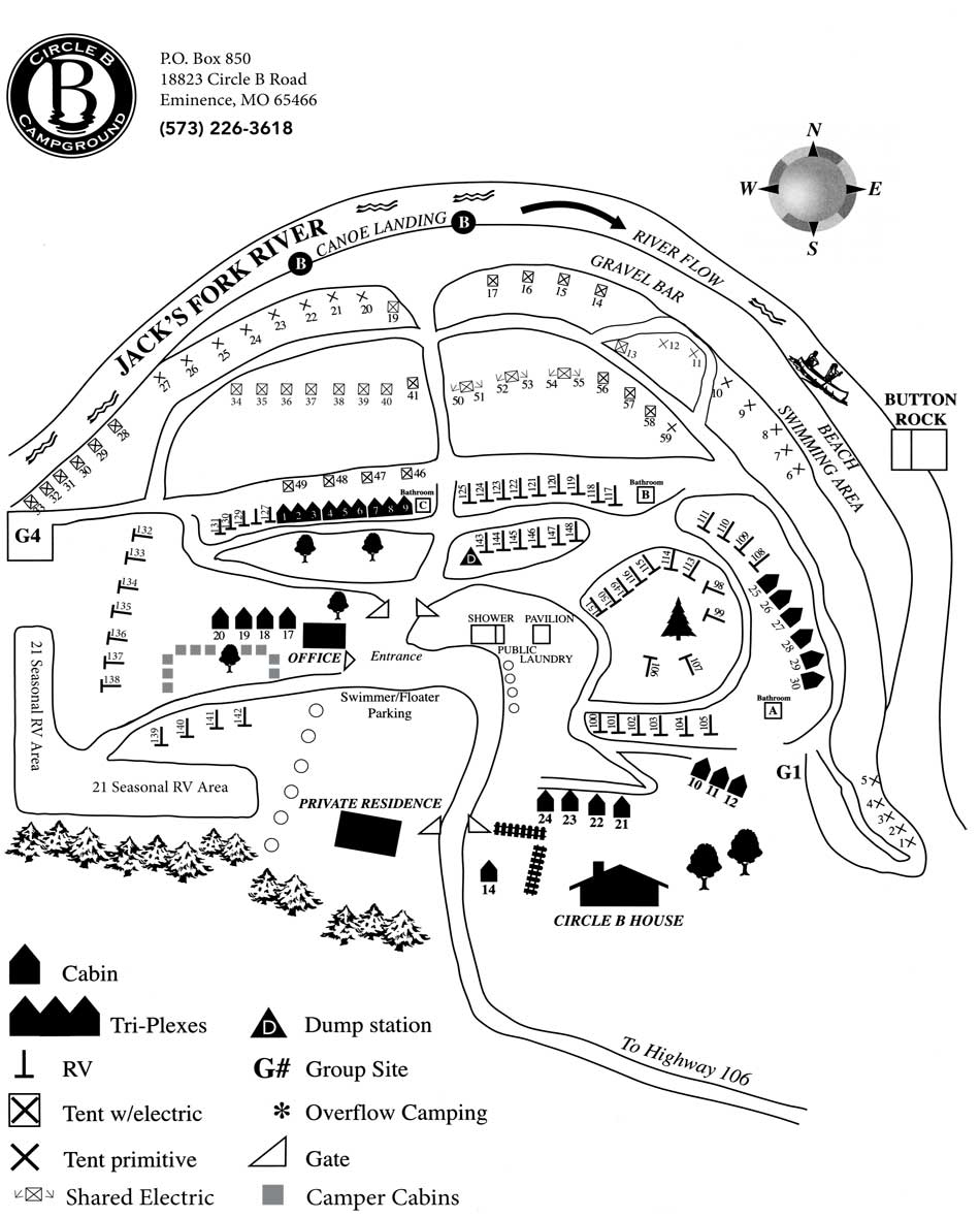 DIRECTIONS MAPS Circle B Campground   Map Campground 